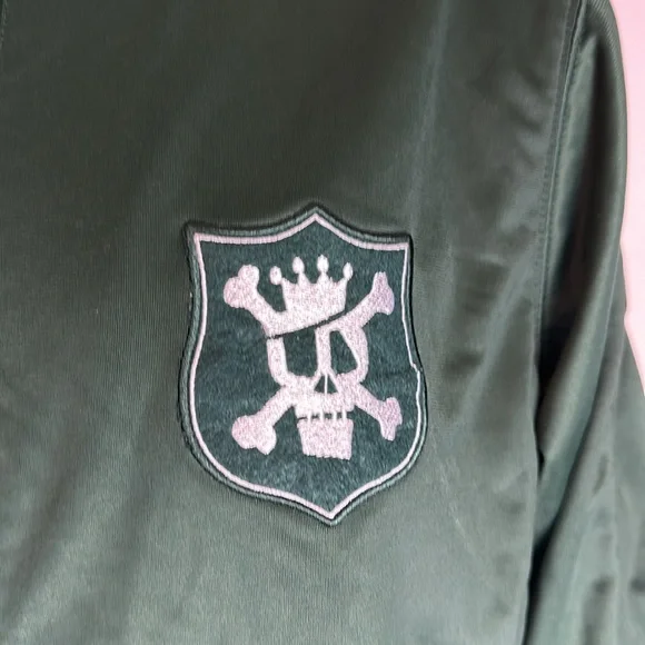 Vintage Stussy 1990s Skull Crown Green Baseball style Jacket Mens size XL - Picture 12 of 12